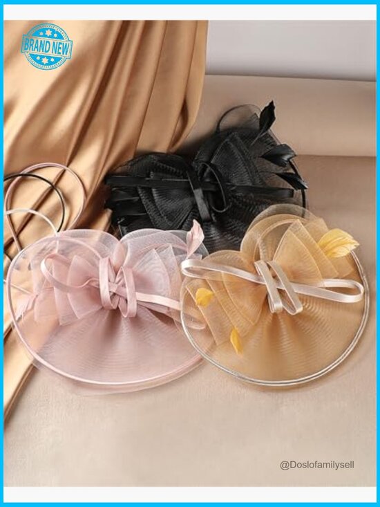 Bow Fascinator Hat for Women Tea Party Derby Hairpin Detachable Headband